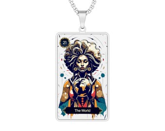 The World Tarot Figurative Portrait Necklace