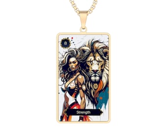 Strength Tarot Figurative Portrait Necklace