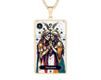 The Lovers Tarot Figurative Portrait Necklace