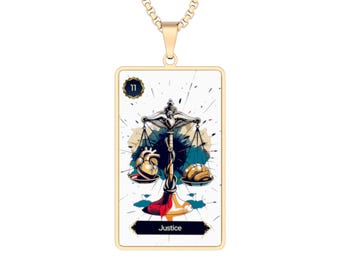 Justice Tarot Figurative Portrait Necklace