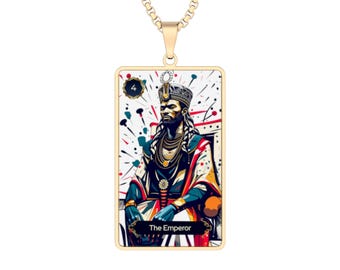The Emperor Tarot Figurative Portrait Necklace