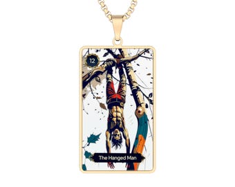 The Hanged Man Tarot Figurative Portrait Necklace