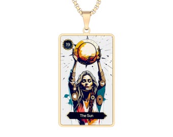 The Sun Tarot Figurative Portrait Necklace