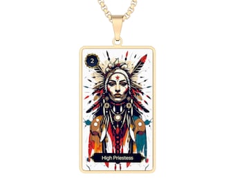High Priestess Tarot Figurative Portrait Necklace