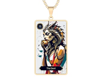 The Devil Tarot Figurative Portrait Necklace