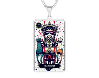 The Chariot Tarot Figurative Portrait Necklace