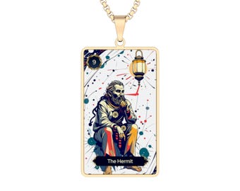 The Hermit Tarot Figurative Portrait Necklace