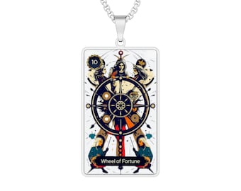 Wheel of Fortune Tarot Figurative Portrait Necklace
