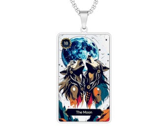 The Moon Tarot Figurative Portrait Necklace