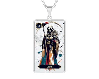 Death Tarot Figurative Portrait Necklace
