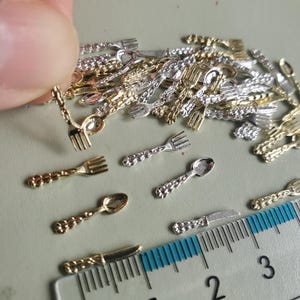 18pcs 1:12 spoon,fork, knife tableware Cutlery Set in dollhouse miniatures, gold tableware