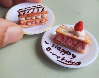 Handmade Personalized Miniature Mille Feuille,dessert,napoleon pastry