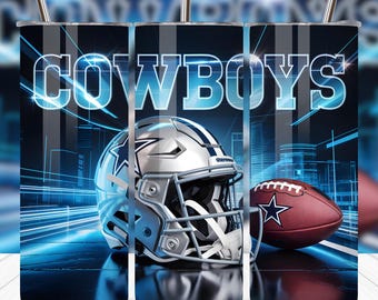 Adesivo para copo térmico Cowboys de 590ml, design de sublimação para copo esportivo de 590ml | PNG para dia de jogo | Design de adesivo para copo com mascote | Download digital para faça você mesmo