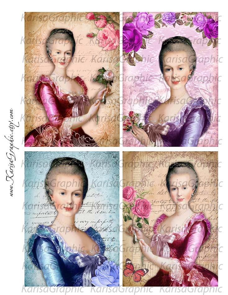 Printable Beautiful Marie Antoinette Images Shabby Chic | Etsy