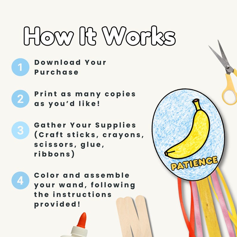 Fruit of the Spirit PATIENCE Wand Craft, Printable Bible Activity for ...