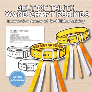Belt of Truth Printable Craft | Armor of God Wand for Kids | Sunday School Craft | Bible Craft Activity | Ephesians 6 Lesson