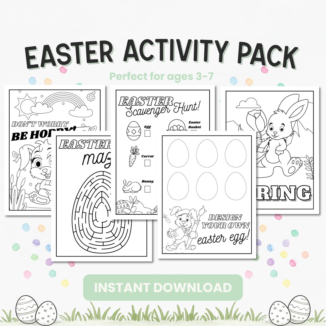 Easter Activity Pack for Kids, Printable Easter Games and Coloring ...