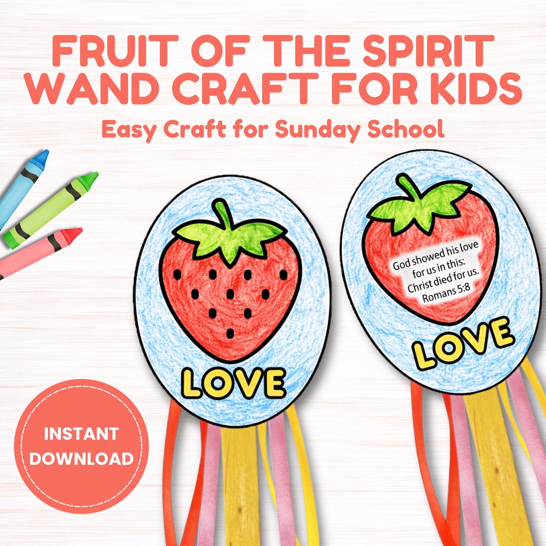 Fruit of the Spirit LOVE Wand Craft, Printable Bible Activity for Kids ...