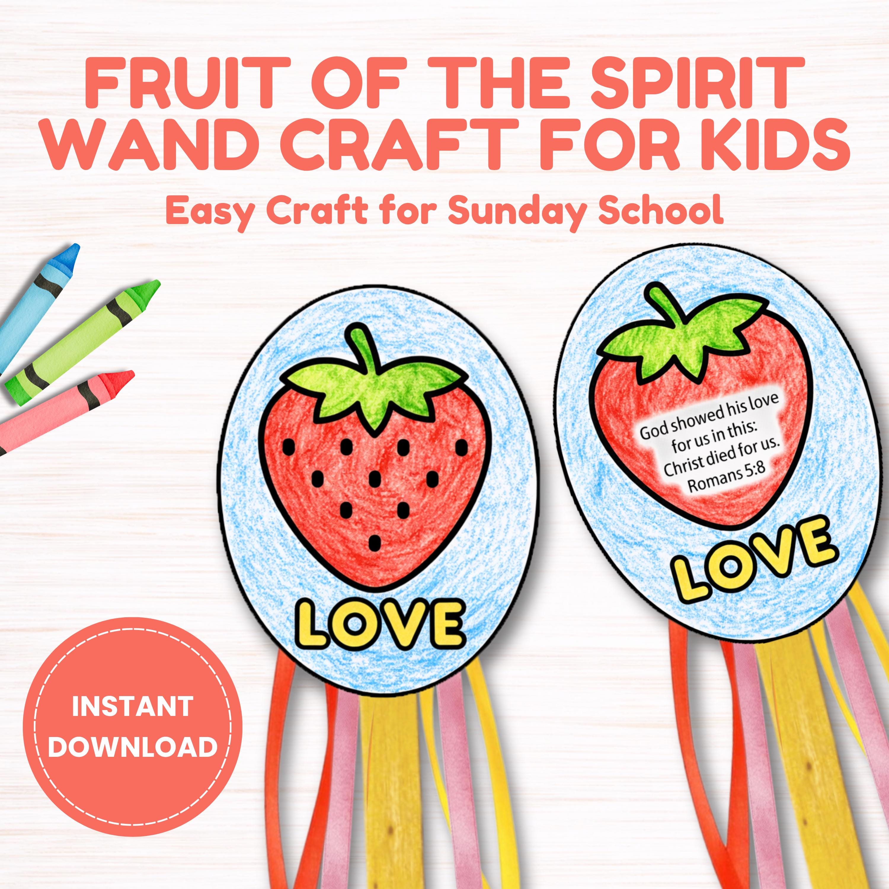 Fruit of the Spirit LOVE Wand Craft, Printable Bible Activity for Kids ...