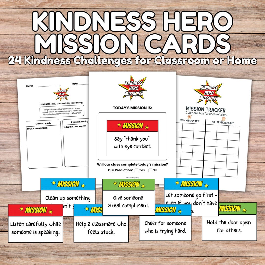 Cartes de mission de gentillesse pour enfants | Défi quotidien de ...