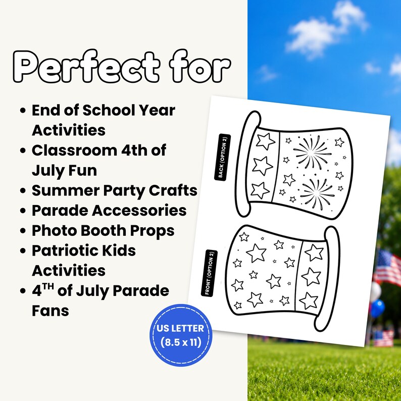 4th of July Wand Craft Printable, Patriotic Parade Wand for Kids ...