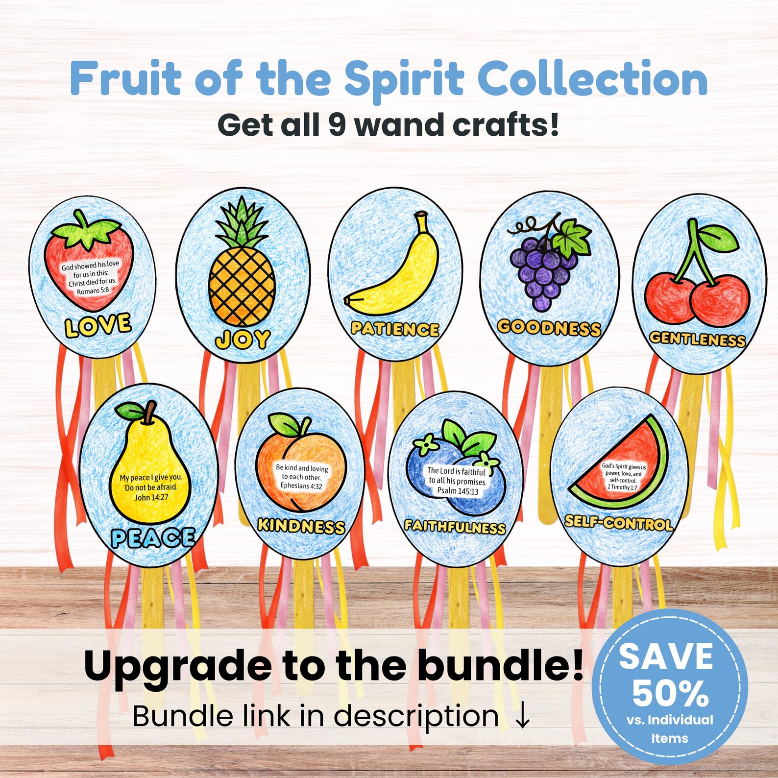 Fruit of the Spirit JOY Wand Craft, Printable Bible Activity for Kids ...