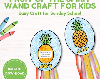 Fruit of the Spirit JOY Wand Craft, Printable Bible Activity for Kids, Sunday School & VBS Joy Craft, Christian Kids Printable PDF