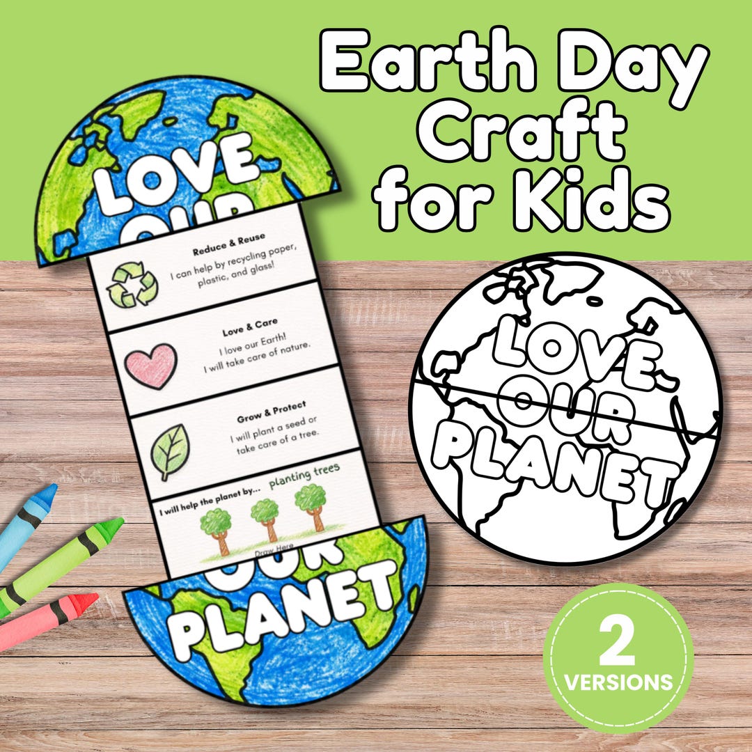 Earth Day Accordion Fold Craft, Low Prep Classroom Activity for Kids ...