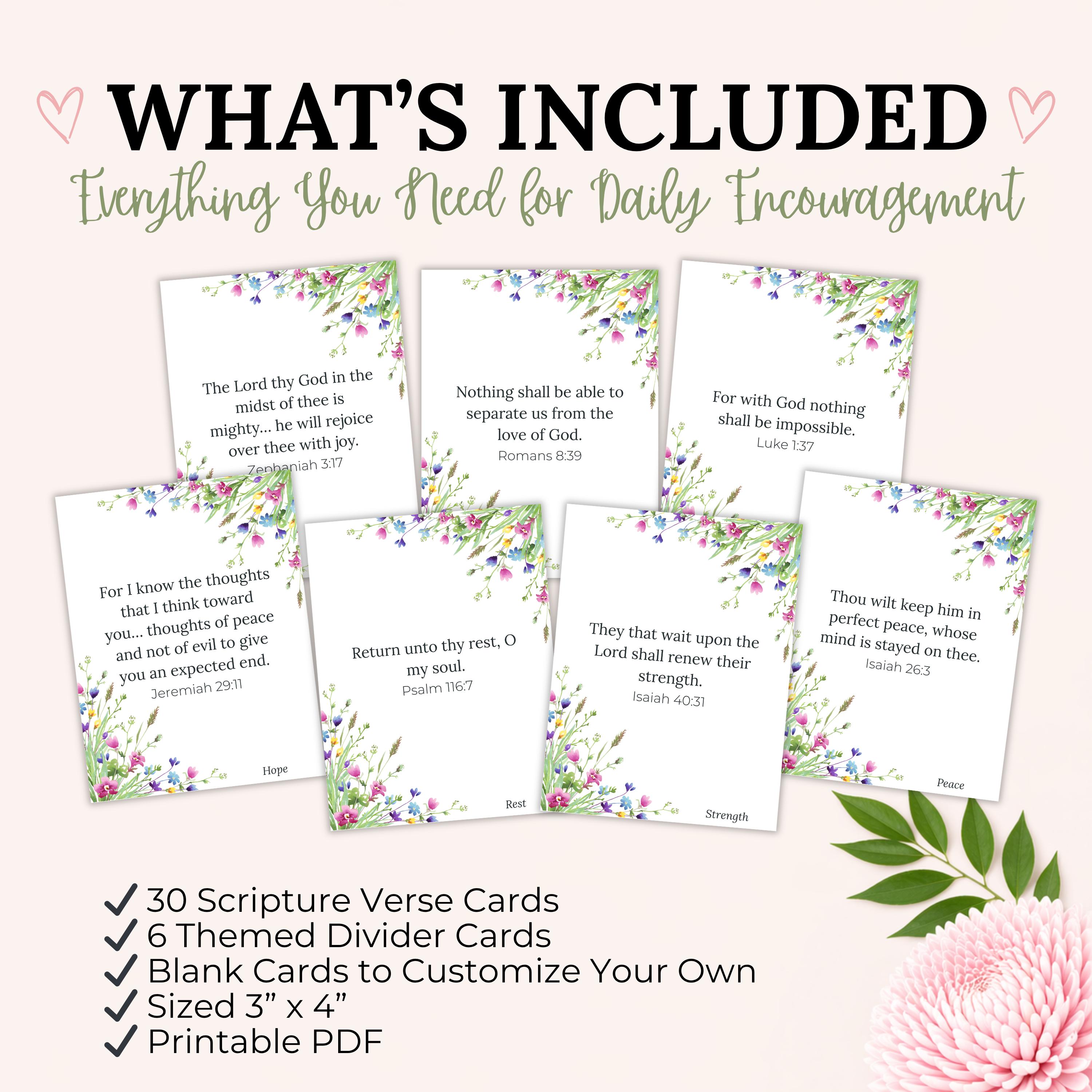 Printable Scripture Cards, Prayer Cards, Bible Verse Cards for Moms ...