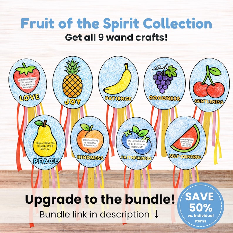Fruit of the Spirit PEACE Wand Craft, Printable Bible Activity for Kids ...