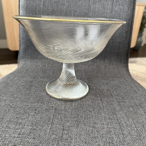 Opera by Mikasa Footed Spiral Bowl with Gold Rim