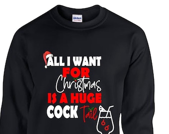 Énorme pull de Noël cocktail amusant : un pourcentage de nos ventes de pulls de Noël est reversé à Save The Children France