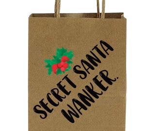 Secret Santa Wanker Gift Bag, Rude Novelty Christmas Bag