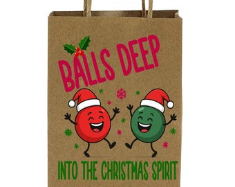 Bolsa de regalo navideña Balls Deep: Diversión navideña grosera