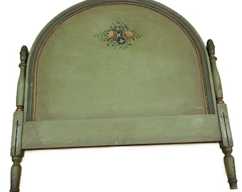 Vintage French Provincial Twin Bed – Hand‑Carved Headboard, Footboard & Rails (Single Bed)