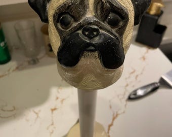 Pug Dog Paper Towel Holder – Resin/Composite Countertop Kitchen Décor for Dog Lovers