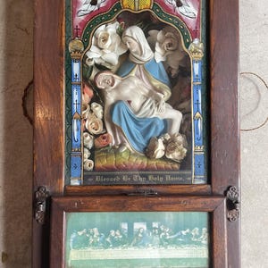 Vintage Catholic Shadow Box – Sacred Wall Shrine with Relics & Emotional Depth