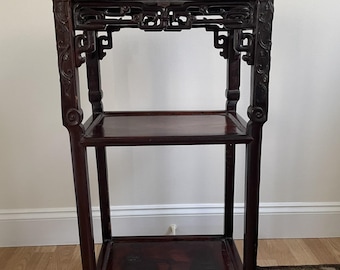 19th Century Chinese Marble Topped Plant Stand- – Timeless Elegance