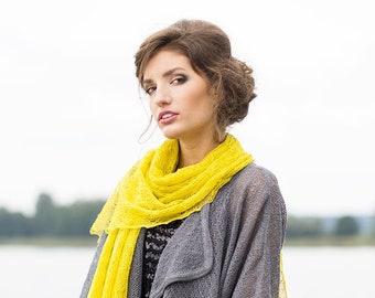 Linen kimono cardigan Draped open front lace knit cardigan Sheer knitted oversized sweater Loose fit summer boho jacket Light beach sweater