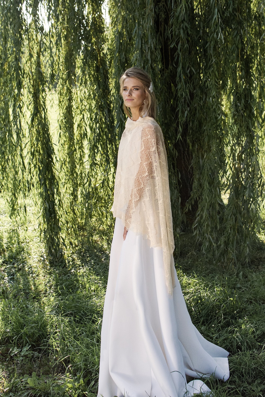 Scialle Chiffon Donna - Coprispalle Elegante Con Maniche A Pipistrello