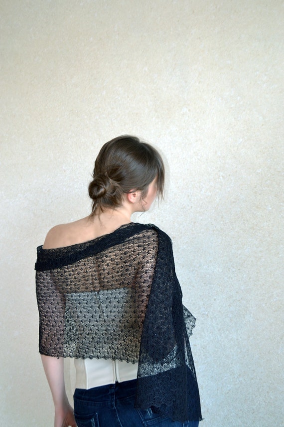 thin black shawl