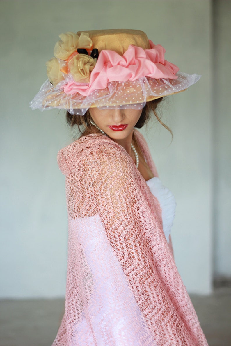 Pink Linen Scarf Bridesmaids Lace Stole Wedding Shawl Boho Stole Sheer Shawl Gauzy Wrap Lace Shawl Beach Wedding Stole
