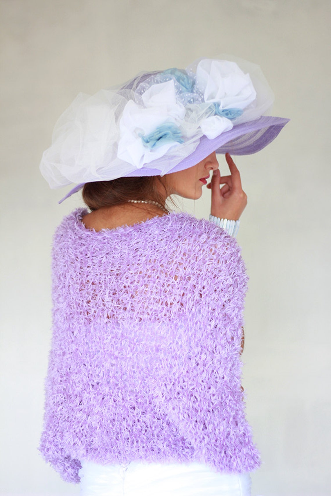 Lilac Wedding Bolero Knitted Shrug Jacket Mother of the Groom Etsy