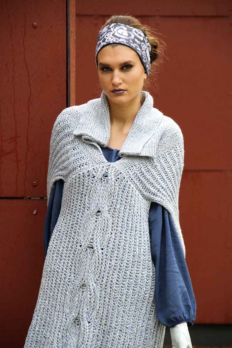 Oversized Women Sweater Hand Knitted Vest Pastel Poncho Light | Etsy