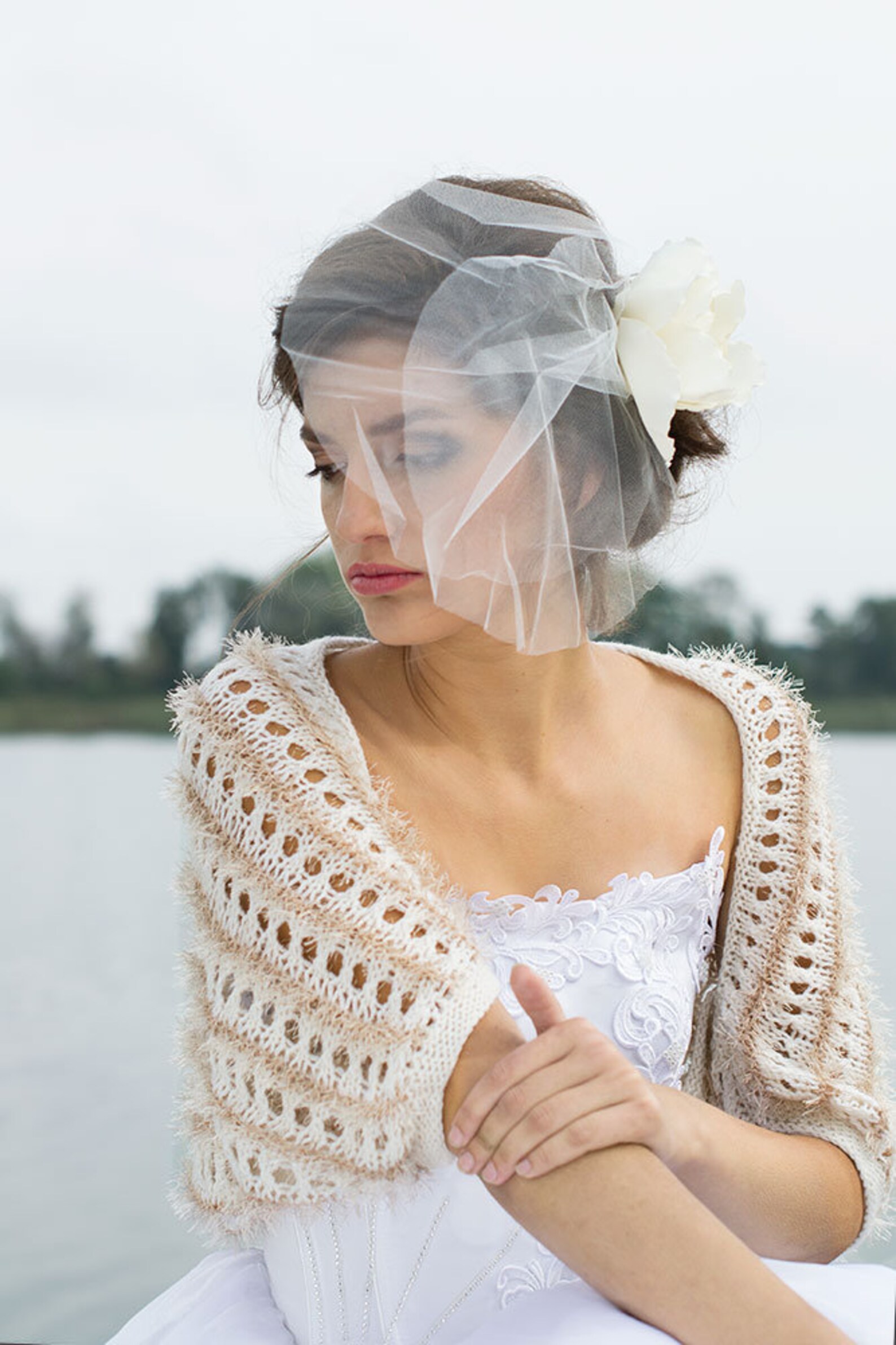 Ivory Shrug Wedding Bolero Bridal Shrug Occasions Hand Knitted Etsy