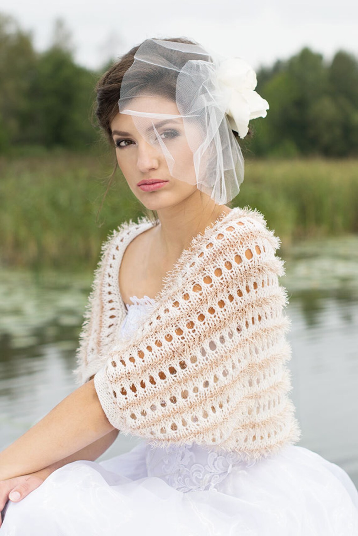 Ivory Shrug Wedding Bolero Bridal Shrug Occasions Hand Knitted Etsy