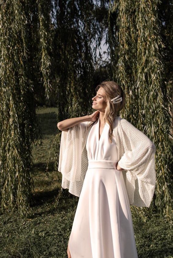 white dress matching shawl