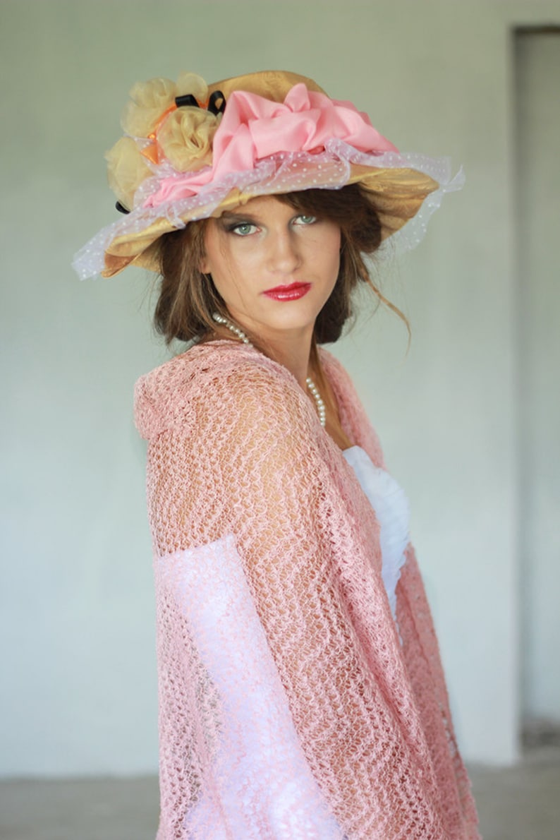 Pink Linen Scarf Bridesmaids Lace Stole Wedding Shawl Boho Stole Sheer Shawl Gauzy Wrap Lace Shawl Beach Wedding Stole