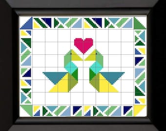 Tangram Swans in Love Cross Stitch Pattern