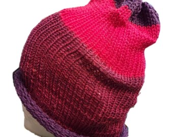 Pink and Purple Summer Weight Beanie